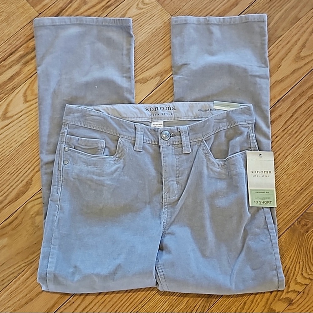 SONOMA PANTS ORIGINAL FIT BOOT CUT 10 SHORT GRAY NEW MISSES